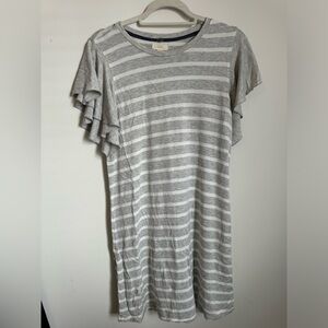 Cupio Gray and White Striped Top